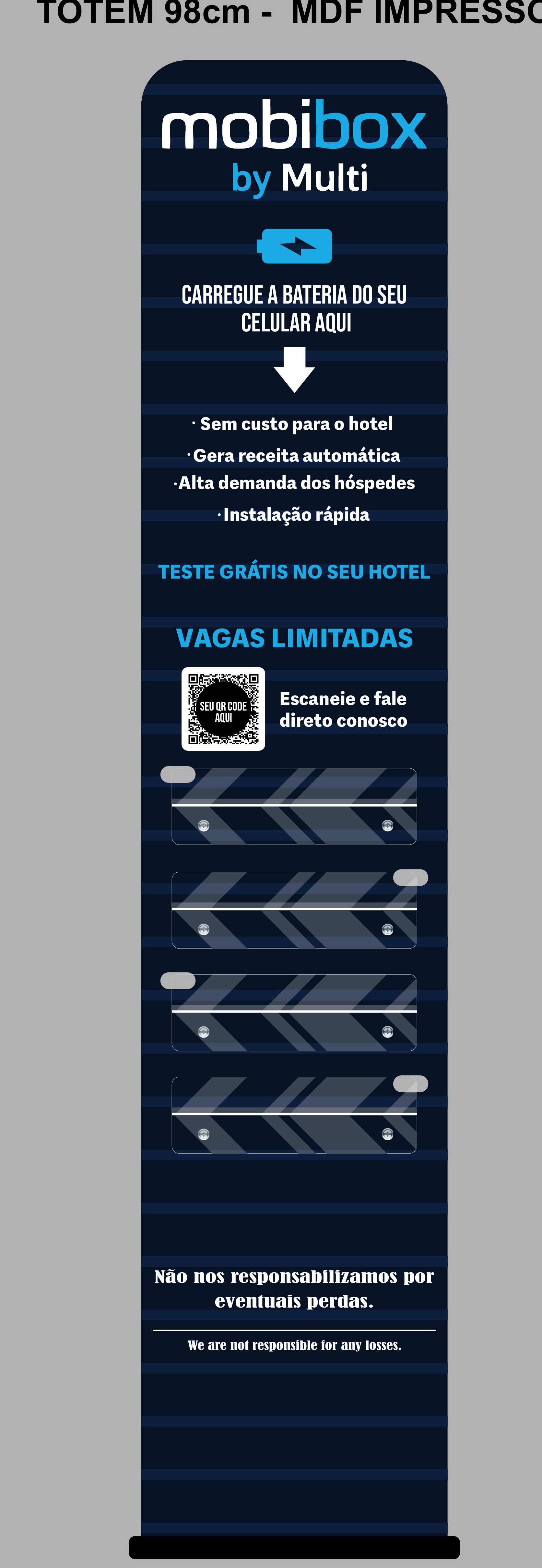 Totem MOBIBOX de carregamento de celular para hotéis